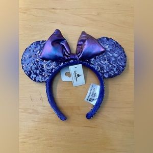 Brand New Disney Parks Purple Potion Iridescent Bow Sequin Minnie Mouse Ears